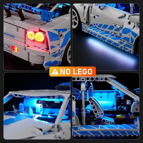 ضوء LED LIGHTAILING لسيارة Lego-42210 2-Fast-2 Furious Nissan Skyline GT-R (R34) - إصدار عيد الحب - سهل التركيب، أسلاك مخفية، ديكور منزلي وجاهز للهدايا (الطراز غير متضمن) in Kuwait