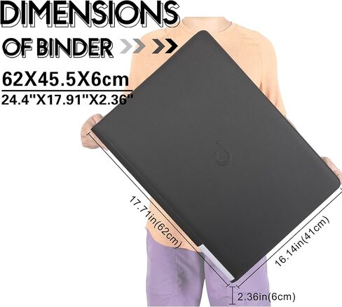 غلاف D DACCKIT Premium Comic Binder - يحمل 96 كاريكاتير، ألبوم كتب هزلية بأكمام يناسب القصص المصورة العادية والقصص المصورة المعبأة والمغلفة (الموديل C، أسود كلاسيكي) in Kuwait
