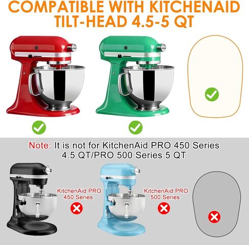 منزلق خلاط سيليكون من Dreamtop لخلاطات KitchenAid 4.5-5 Qt - حصيرة منزلقة شديدة التحمل، محرك أجهزة المطبخ غير قابل للانزلاق مع تقنية الانزلاق السلس (رمادي) in Kuwait