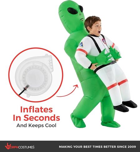 Morph Kids Astronaut Inflatable Alien Costume, Blow Up Alien Outfit, Aliens Blow Up Costume Kids, Inflatable Costumes in Saudi Arabia