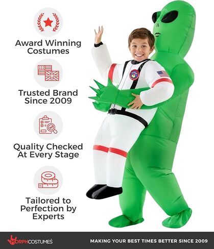 Morph Kids Astronaut Inflatable Alien Costume, Blow Up Alien Outfit, Aliens Blow Up Costume Kids, Inflatable Costumes in Saudi Arabia