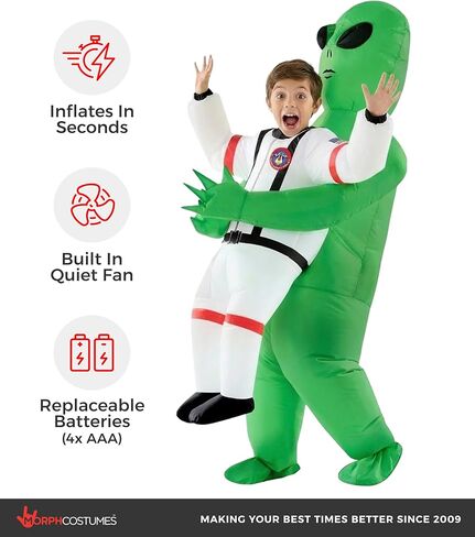 Morph Kids Astronaut Inflatable Alien Costume, Blow Up Alien Outfit, Aliens Blow Up Costume Kids, Inflatable Costumes in Saudi Arabia