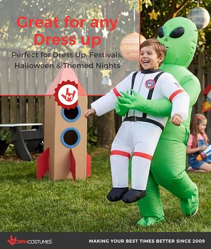Morph Kids Astronaut Inflatable Alien Costume, Blow Up Alien Outfit, Aliens Blow Up Costume Kids, Inflatable Costumes in Saudi Arabia