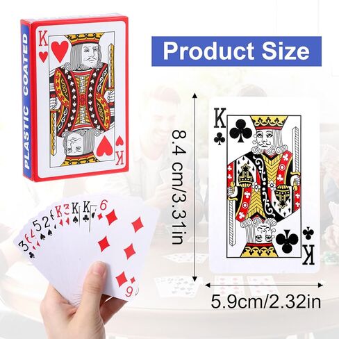 بطاقات لعب كبيرة من Ouligay مكونة من قطعتين من بطاقات البوكر الحمراء لألعاب Texas Holdem Poker Go Fish والمزيد من ألعاب الورق، مجموعة بطاقات اللعب، مفضلة للحفلات للأولاد والبنات، 2.3 بوصة × 3.3 بوصة in Saudi Arabia