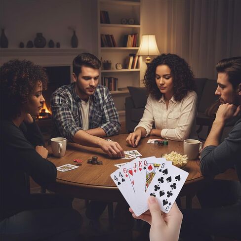 بطاقات لعب كبيرة من Ouligay مكونة من قطعتين من بطاقات البوكر الحمراء لألعاب Texas Holdem Poker Go Fish والمزيد من ألعاب الورق، مجموعة بطاقات اللعب، مفضلة للحفلات للأولاد والبنات، 2.3 بوصة × 3.3 بوصة in Saudi Arabia
