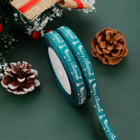 22 Yards Christmas Ribbon for Gift Wrapping 0.4 Inch Christmas Grosgrain Ribbon,Christmas Ribbon for Crafts DIY Holiday Christmas Decorations in Saudi Arabia