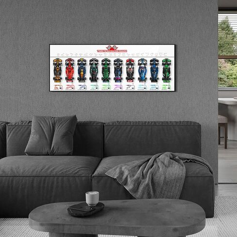 Display Wallboard for Lego F1 Speed Champions 66802 - Wall Mount Frame for 10 Race Cars 77242-77251, Transform Model into Wall Art - Great Gift for Fans & Collectors (White, No Model Included) in Kuwait