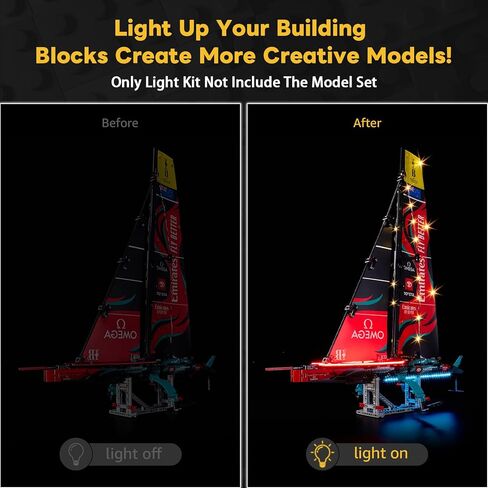 Kyglaring LED Light Kit Compatible with Lego Emirates Team New Zealand AC75 Yacht 42174 Building Blocks, Upgraded Lighting Accessories for 42174 Model Set(Model Not Included), Classic Version. in Saudi Arabia