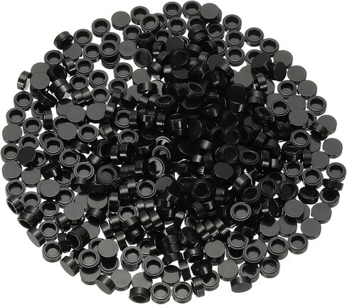 PATIKIL 455 Pcs Flat Blocks Bulk, 1x1 Round Black Classic Tiles Smooth Surface Mini Building Blocks Accessories Compatible Bricks Kits for Building Floor Walls Mosaic Pixel Arts in Kuwait