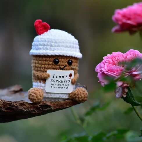 1 Pcs Emotional Support Handmade Positive Crochet Sunflower Gift with Encouraging Cards for Best Teacher Mom Dad Friends in Saudi Arabia
