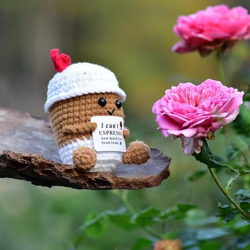 1 Pcs Emotional Support Handmade Positive Crochet Sunflower Gift with Encouraging Cards for Best Teacher Mom Dad Friends in Saudi Arabia