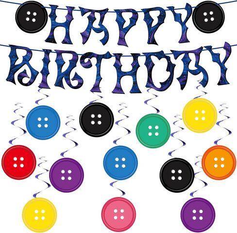 زر زينة حفلة عيد ميلاد، لافتات عيد ميلاد سعيد، زر ملون للعين، دوامات معلقة، فيلم كرتوني معلق، ديكور السقف للأطفال، أعياد الميلاد، حفلات استقبال المولود الجديد in Saudi Arabia