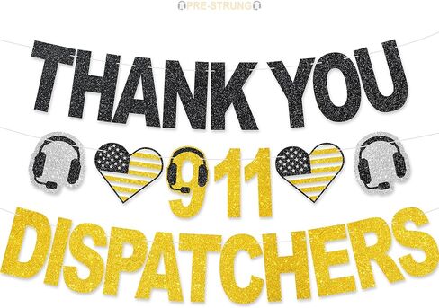 Thank You 911 Dispatchers Banner - NO DIY Dispatchers Week Decorations 911 Dispatcher Appreciation Party Supplies Telecommunicator Week Gifts in Kuwait