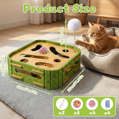 15 Pcs Cat Scratch Puzzle Box, Cat Nail File Enrichment Toy Intelligence Treat Puzzle Feeder Box for Indoor Kitten in Kuwait