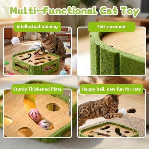 15 Pcs Cat Scratch Puzzle Box, Cat Nail File Enrichment Toy Intelligence Treat Puzzle Feeder Box for Indoor Kitten in Kuwait