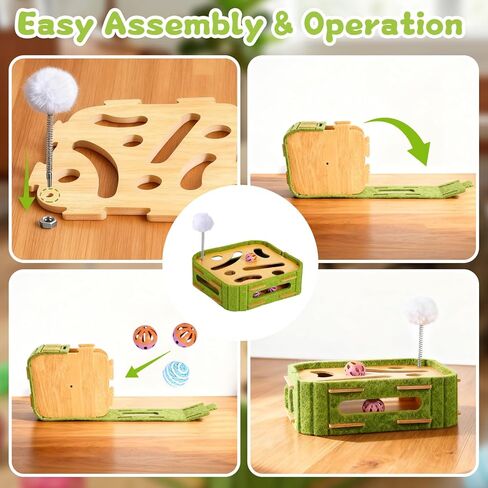 15 Pcs Cat Scratch Puzzle Box, Cat Nail File Enrichment Toy Intelligence Treat Puzzle Feeder Box for Indoor Kitten in Kuwait