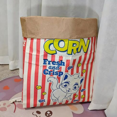 لعبة القطة الصغيرة، حقيبة الفشار، لعبة الاختباء والبحث، ورق الكرافت، كبيرة الحجم، قابلة للطي، هدية للقطط هدية لعيد الميلاد (حقيبة ورق الفشار) in Kuwait