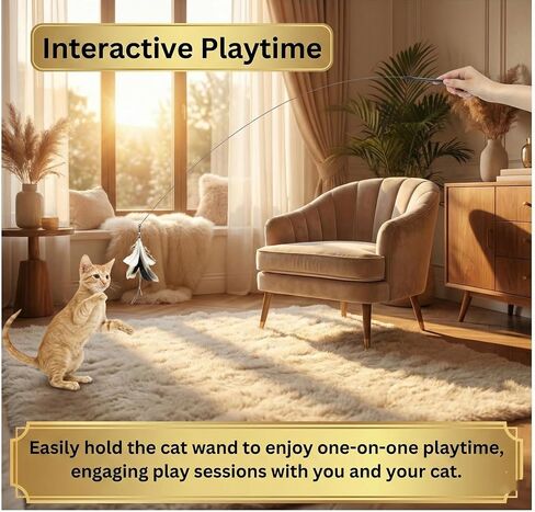 SHAZORY Interactive Bird Simulation Cat Toy Set, Interactive Cat Toys for Indoor Cats, Cat Feather Toy, Self-Holding Suction Base, 2 Feather Replacements with Bells, Realistic Bird Impression in Saudi Arabia