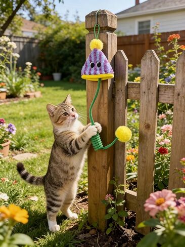 Spring Parachute Cat Toys for Indoor Cats,Interactive Door Hanging Cat Toys for Bored Indoor Adult Cats,Retractable Teaser Toy,Hanging Interactive Toys for Cat Kitten Chase Exercise (Style A-2PCS) in Saudi Arabia