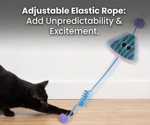 Spring Parachute Cat Toys for Indoor Cats,Interactive Door Hanging Cat Toys for Bored Indoor Adult Cats,Retractable Teaser Toy,Hanging Interactive Toys for Cat Kitten Chase Exercise (Style A-2PCS) in Saudi Arabia