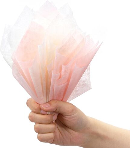 70 Sheets Flower Wrapping Paper, Cotton Wrapping Flower Paper Withdrawable Pleated Bouquet Wrap, 11"x 11" Waterproof Non-Woven Fabric for Fresh Flowers Gift Packaging Florist Supplies (Beige, Pink) in Saudi Arabia
