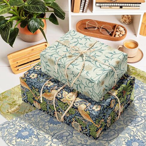 12 Sheets William Morris Wrapping Paper William Morris Gift Wrap Paper Greenery Floral Vines Gift Wrapping Papers Floral Greenery Art Papers for DIY Crafts Birthday Gift Packing Favors, 20x27 Inch in Saudi Arabia