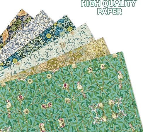 12 Sheets William Morris Wrapping Paper William Morris Gift Wrap Paper Greenery Floral Vines Gift Wrapping Papers Floral Greenery Art Papers for DIY Crafts Birthday Gift Packing Favors, 20x27 Inch in Saudi Arabia