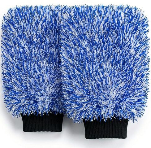New Car Wash Mitt by TAKAVU, 2 Pack Premium Cyclone Microfiber Washing Gloves, Holds Tons of Sudsy Water for Effective Washing, Machine Washable, Lint Free, Scratch Free in Kuwait