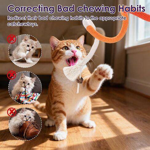 6Pcs Cat Chew Rope Toy Pet Chew Toys Interactive Cat Nip Kicker Toy Bent Cats Rope Toys Bite-Proof Playthings Kitten ChewRopes Pet Supplies for All Breeds Cats Teeth Cleaning Stress Relief in Saudi Arabia