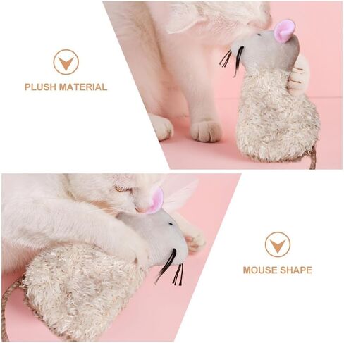 Ciieeo 3pcs Refillable Catnip Cat Toys for Indoor Cats & Kittens Plush Interactive Teething Chew Toy Mouse Shaped Catnip Pillow Assorted Colors in Saudi Arabia