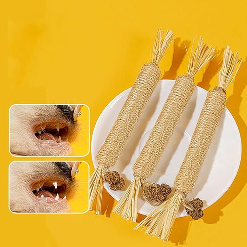 Natural Sisal Cat Teething Toy, Interactive Indoor Kitten Chew Stick with Silvervine, Dental Care Rope Wrapped Design for Aggressive Chewers, 1 Pack in Saudi Arabia