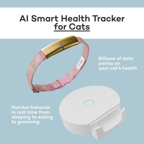 Health Tracker for Cats - Smart Cat Collar with Safety Breakaway Buckle for Indoor Cats, Wellness Alerts, Real-time Monitoring (Forest, XS) in Saudi Arabia