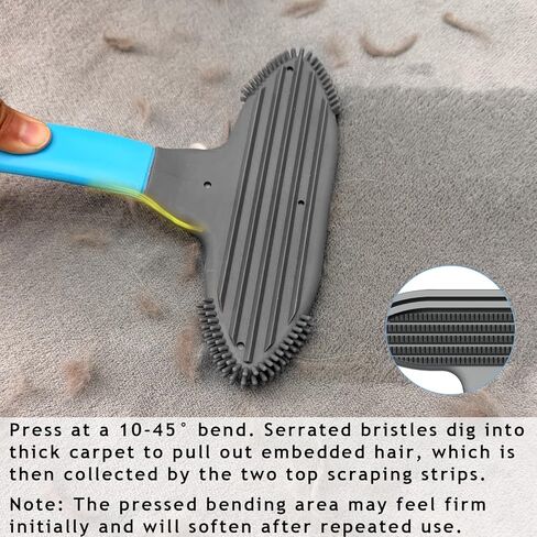 Pet Hair Removal Tool and Pet Hair Remover with 3 in 1 Silicone, Cat Dog Hair and lint Fur Remover for Carpet Couch Cat Tree Bed Furniture and Car Interior, Reusable and Portable,2 Pack in Saudi Arabia