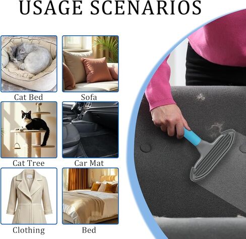 Pet Hair Removal Tool and Pet Hair Remover with 3 in 1 Silicone, Cat Dog Hair and lint Fur Remover for Carpet Couch Cat Tree Bed Furniture and Car Interior, Reusable and Portable,2 Pack in Saudi Arabia