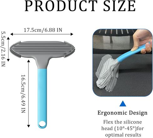Pet Hair Removal Tool and Pet Hair Remover with 3 in 1 Silicone, Cat Dog Hair and lint Fur Remover for Carpet Couch Cat Tree Bed Furniture and Car Interior, Reusable and Portable,2 Pack in Saudi Arabia