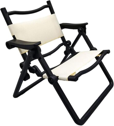 1/6 Dollhouse Chair Scale Furniture Folding Chair Model Sun Loungers for Dinning Room Decor Props (Black) in Saudi Arabia