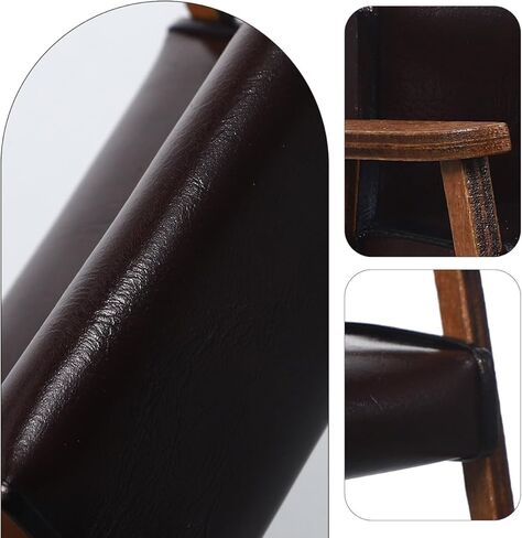 Toyvian Miniature Dollhouse Chair 1:12 Dollhouse Vintage Sofa Armchair Mini Faux Leather Loveseat Bench Chair Couch for Mini House Living Room Bedroom Decoration 7cm in Saudi Arabia