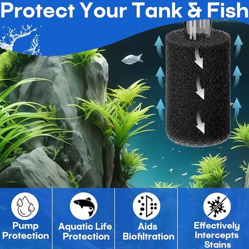 16 قطعة من إسفنجة الفلتر المسبق متوافقة مع فلتر الطاقة AC20 AC30 AC50، استبدال إسفنجة مصفاة السحب، تناسب أحواض المياه العذبة والمياه المالحة in Kuwait