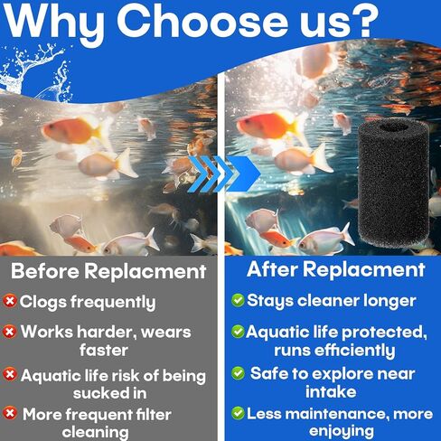 16 قطعة من إسفنجة الفلتر المسبق متوافقة مع فلتر الطاقة AC20 AC30 AC50، استبدال إسفنجة مصفاة السحب، تناسب أحواض المياه العذبة والمياه المالحة in Kuwait