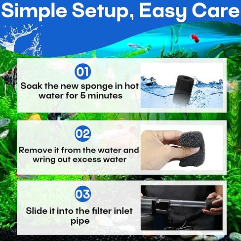 16 قطعة من إسفنجة الفلتر المسبق متوافقة مع فلتر الطاقة AC20 AC30 AC50، استبدال إسفنجة مصفاة السحب، تناسب أحواض المياه العذبة والمياه المالحة in Kuwait