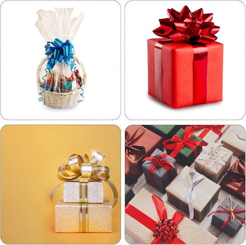 10pcs 4 Inch Large Big Pull Bow with Gold Edge, Organza Car Gift Wrapping Bow Ribbon for Wedding Car Baskets Presents Christmas Bow, Coffee in Saudi Arabia