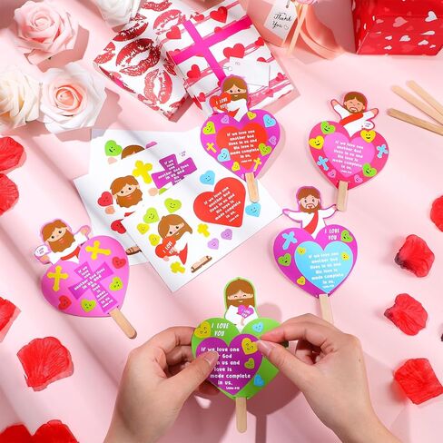 Janlaugh 30 مجموعة أدوات يدوية لعيد الحب الديني DIY Jesus Pop Up Craft هدية دينية مجموعة أعمال يدوية لعيد الحب المسيحي للوازم المدرسية يوم الأحد لحفلات عيد الحب لصالح الأنشطة المنزلية in Saudi Arabia