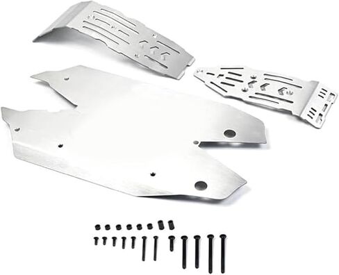 RC Chassis Armor Set, Stainless Steel Chassis Armor Protection Skid Plate for ARRMA 1/8 MOJAVE 4S RC Upgrade Part(Silver) in Saudi Arabia