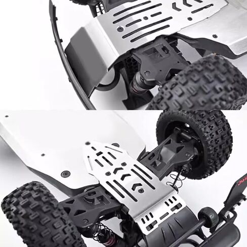 RC Chassis Armor Set, Stainless Steel Chassis Armor Protection Skid Plate for ARRMA 1/8 MOJAVE 4S RC Upgrade Part(Silver) in Saudi Arabia
