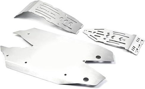 RC Chassis Armor Set, Stainless Steel Chassis Armor Protection Skid Plate for ARRMA 1/8 MOJAVE 4S RC Upgrade Part(Silver) in Saudi Arabia