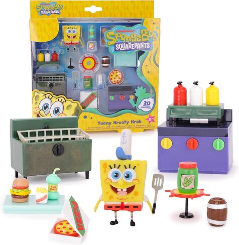 Toyland® 20 Piece Spongebob Squarepants Figure & Accessories Playset - Teeny Krusty Krab Imaginative Play Pieces - Ages 5+ in Saudi Arabia