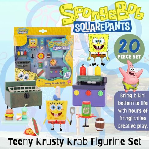 Toyland® 20 Piece Spongebob Squarepants Figure & Accessories Playset - Teeny Krusty Krab Imaginative Play Pieces - Ages 5+ in Saudi Arabia