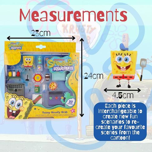 Toyland® 20 Piece Spongebob Squarepants Figure & Accessories Playset - Teeny Krusty Krab Imaginative Play Pieces - Ages 5+ in Saudi Arabia