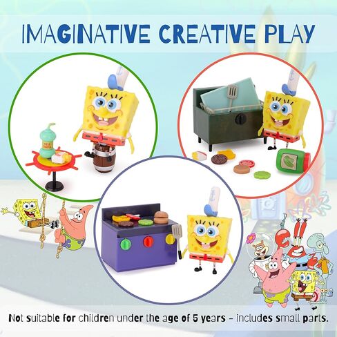 Toyland® 20 Piece Spongebob Squarepants Figure & Accessories Playset - Teeny Krusty Krab Imaginative Play Pieces - Ages 5+ in Saudi Arabia