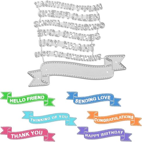 Frame Cutting Dies Layer Frame Net Set, Scrapbooking Die-cuts for Card Making, Paper Craft Punch Template, Art DIY Paper Craft Background Embossing Stencils (Banner Combination-10.5 x 9cm) in Saudi Arabia